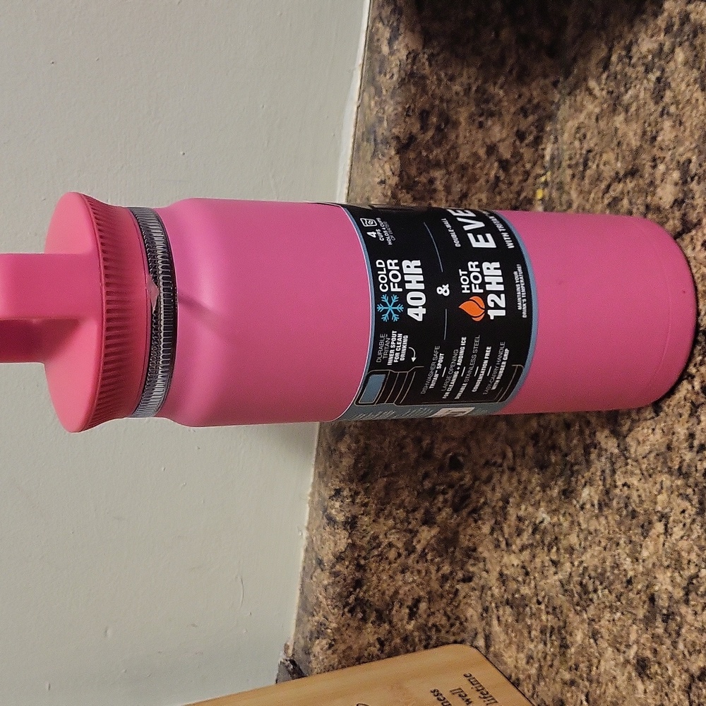 Everett Pink Stainless Steel Water Bottle - Picture 5 of 6